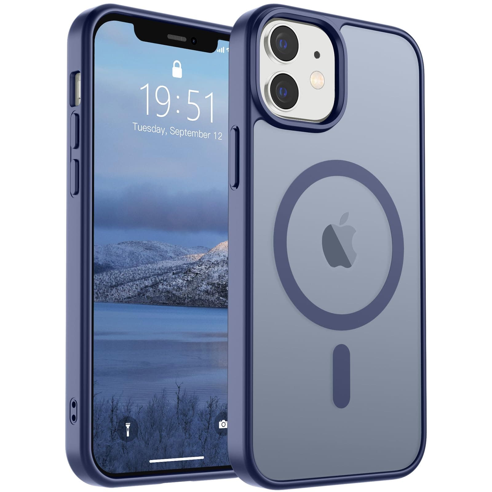 SUPFINE Magnetic for iPhone 12 Case/iPhone 12 Pro Case (Compatible with MagSafe)(Military Grade Drop Protection) Slim Translucent Matte Shockproof with Anti-Fingerprint Phone Case,Lavender Gray