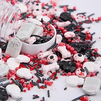 Eastron 1 Bottle Edible Halloween Sprinkles Decorating - Candy Eyes for Decorating - Halloween Gift Sprinkles - Edible Cake Cookie Decorations - Cupcake and Cake Topper - 3.35 ounces