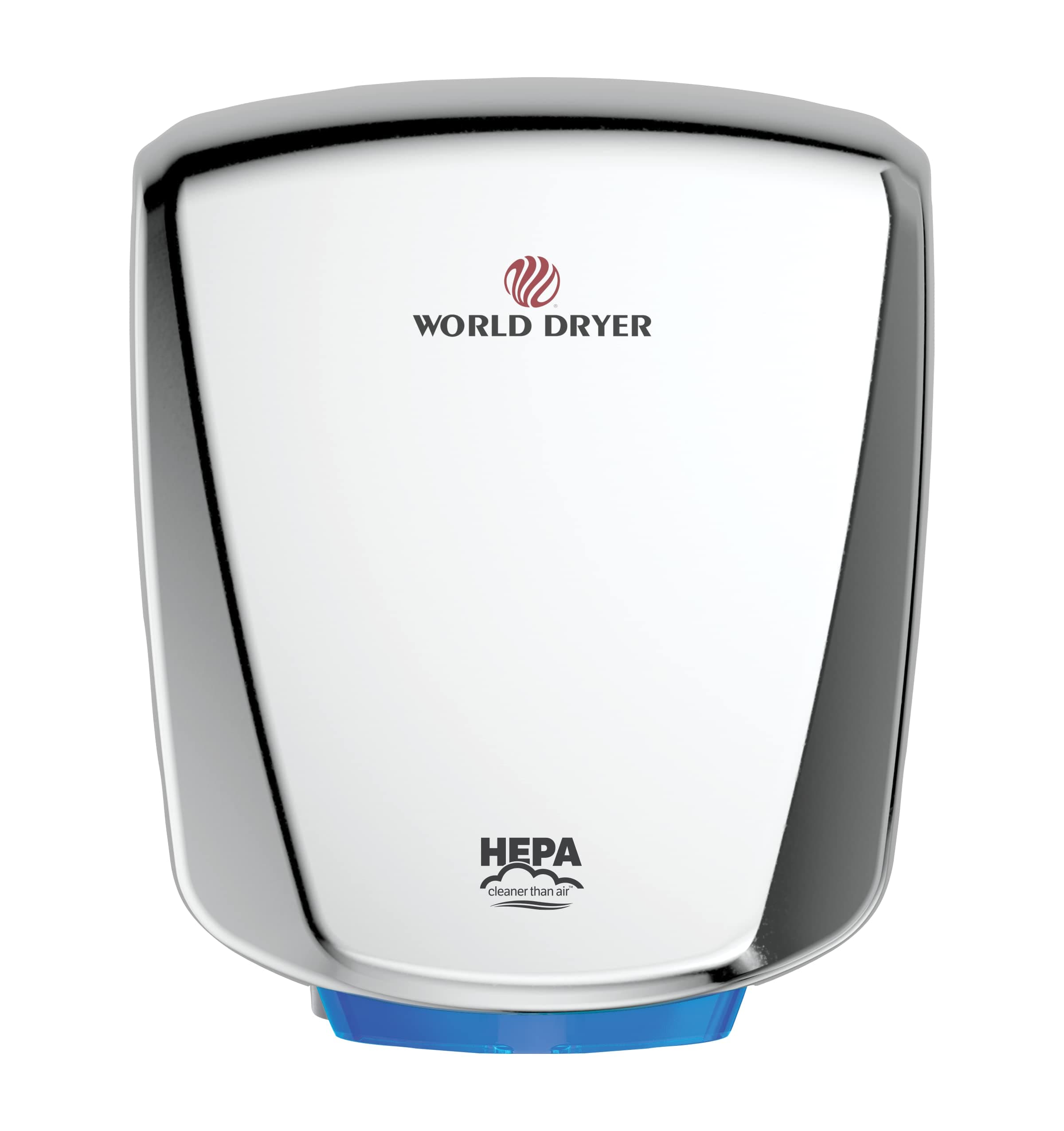 World Dryer Q-972A VERDEdri Commericial Hi-Speed Quick-Dry Surface-Mounted ADA Compliant Hand Dryer, Stainless Steel Cover Polished, Universal Voltage 110-240V