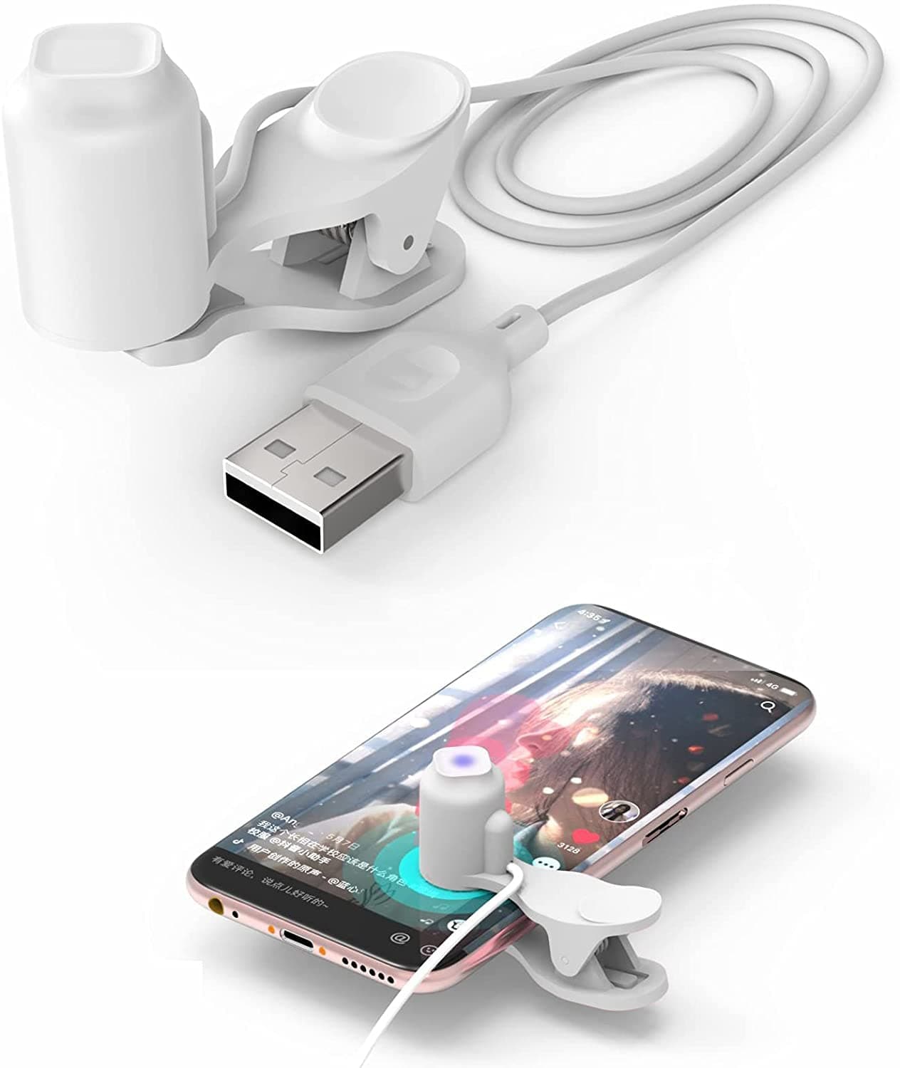 Auto-clicker Device for Mobile Phone and Tablet Computer Screen, Simulated Finger Clicking USB Simulator for Gaming, Shopping, Giving a Like in Tiktok, Lightning Deal, Live Broadcasts (White)