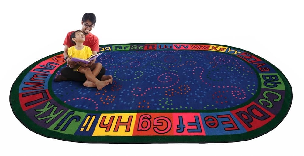 KidCarpet.com Alpha Dots Circle Time ABC Rug, 7'6" x 12' Oval