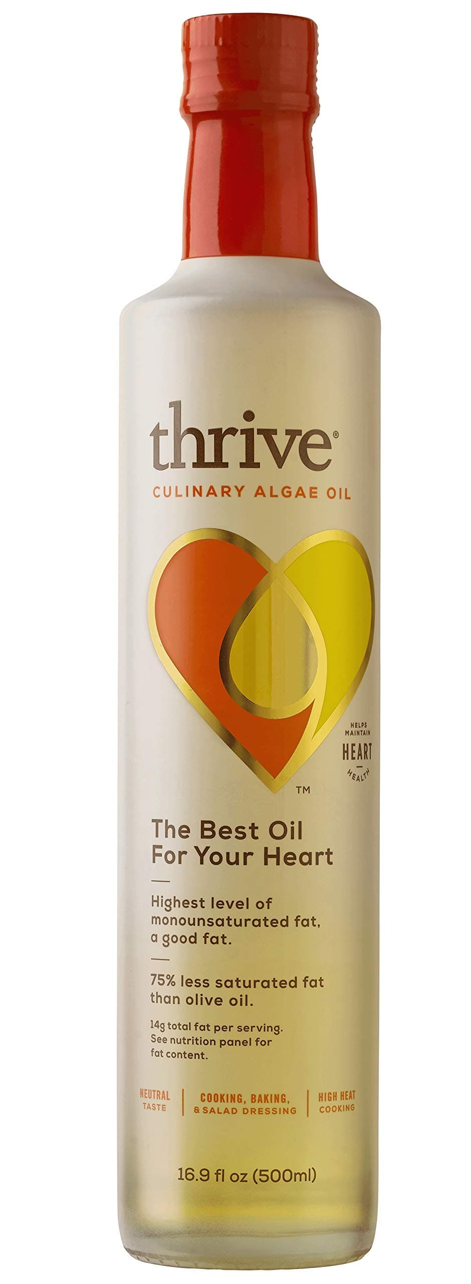 Thrive Culinary Algae Cooking Oil, 16.9 Ounce (Pack of 2)