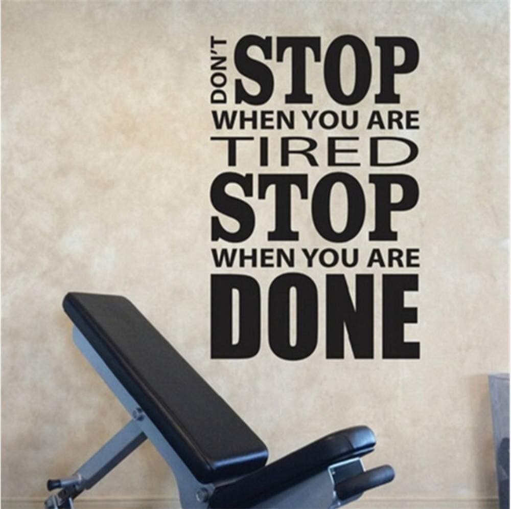 Spoil Your Wall Don't Stop When Are Tired Stop When Are Done Gym Quotes Sticker, Arts Home Décor Decals, 42x57 cm