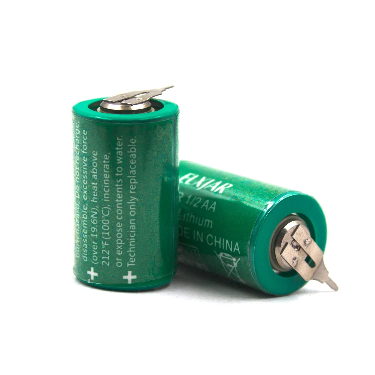 (2-Pack) CR1/2AA-SLF 3V Lithium Battery, Replacement for VARTA CR 1/2 AA Series, with Tabs 2 Pin (10mm +)