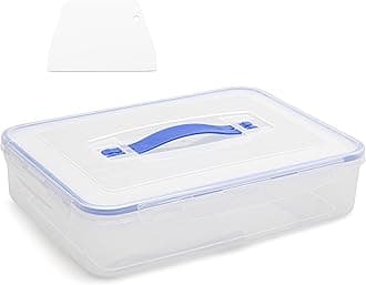 Dough Proofing Box - 13" x 9" x 3" - Premium Home Baking Container for Bread Fermentation, Fits in Refrigerator - Use for Pizza, Marinating, Vegetable Storage, Complete with Dough Cutter