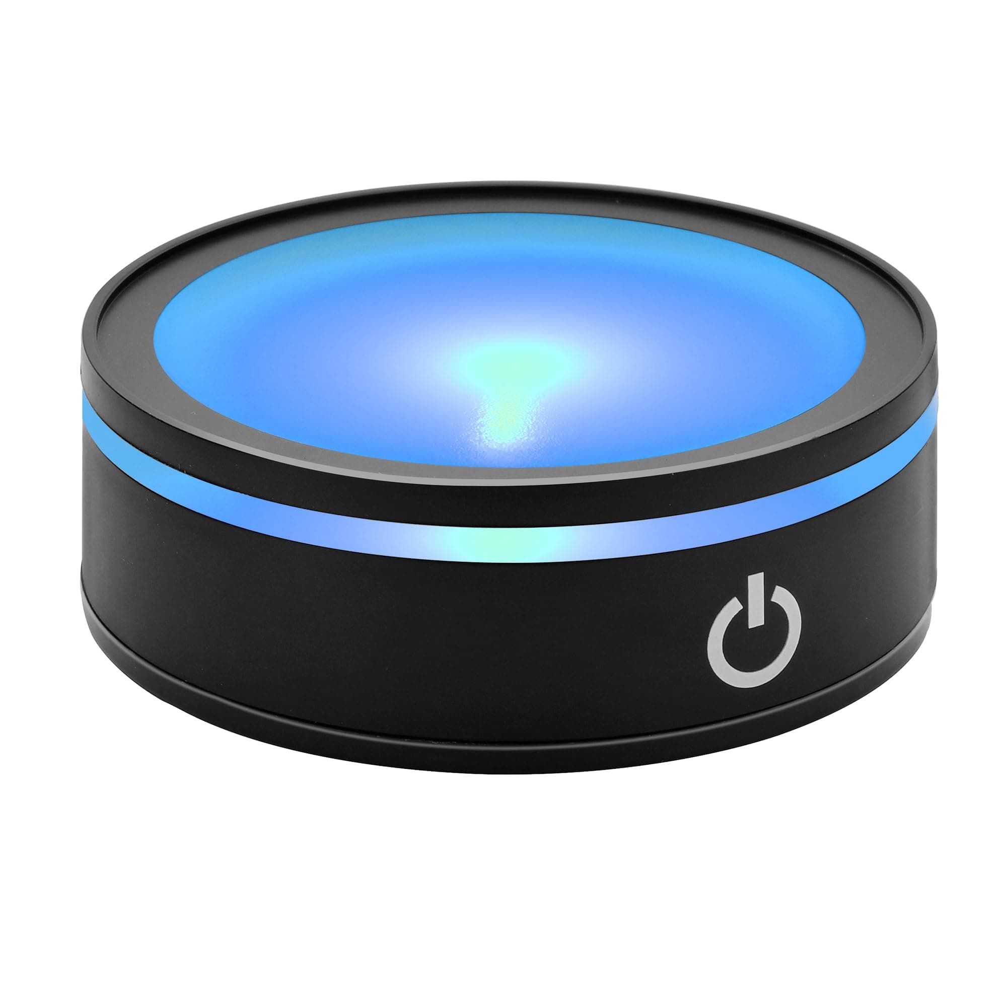 IFOLAINA LED Light Base Display Stand for Crystal 3D Photo Glass Art Tumbler RGB Multicolor Lighting Round Black Pedestal