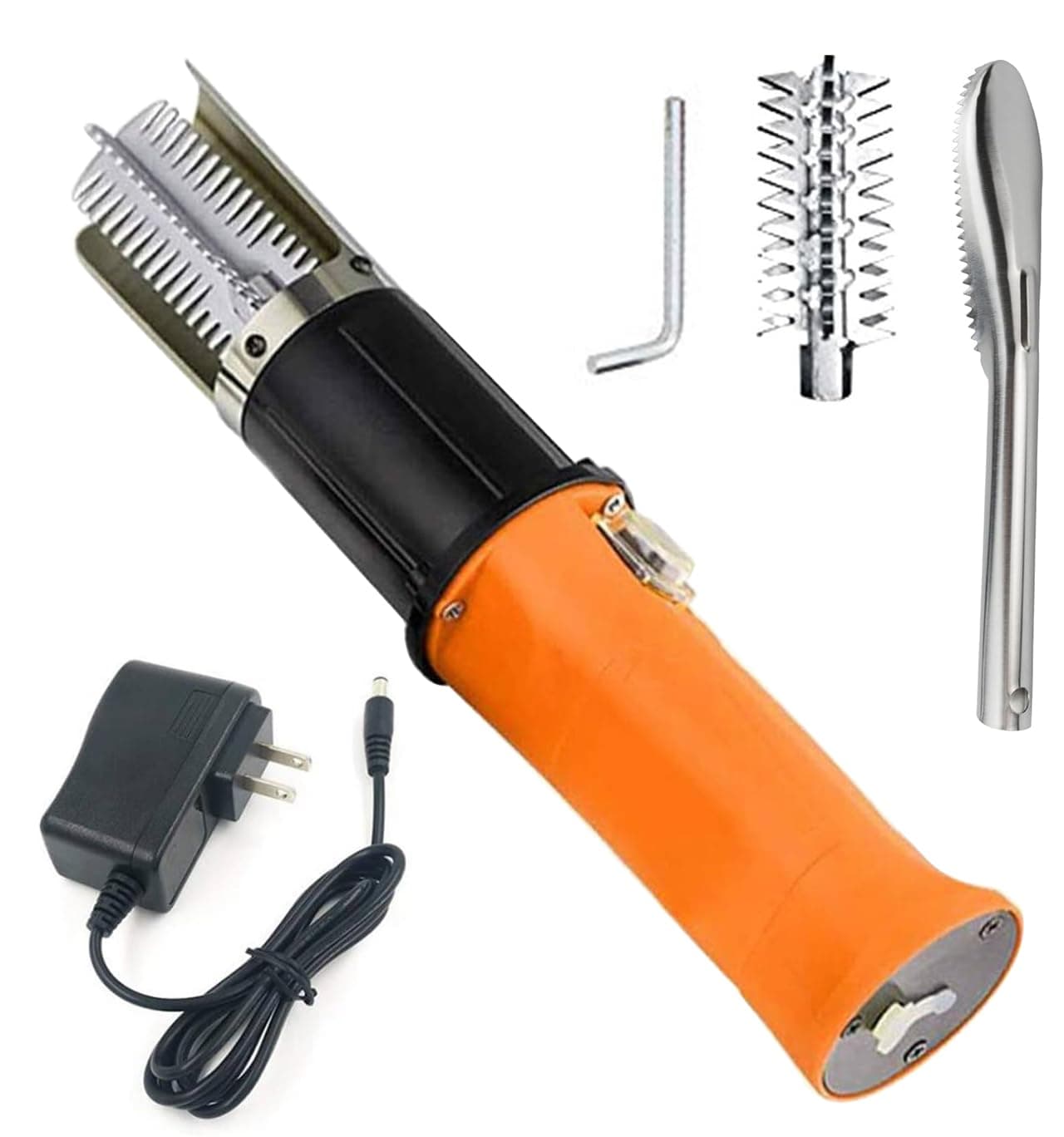 Electric Fish Scaler with Extra Roller Knife for Salmon,Powerful Cordless Fish Scaler Scale Sc Remover Cleaner Skinner Kit Designed with 12V Rechargeable Battery