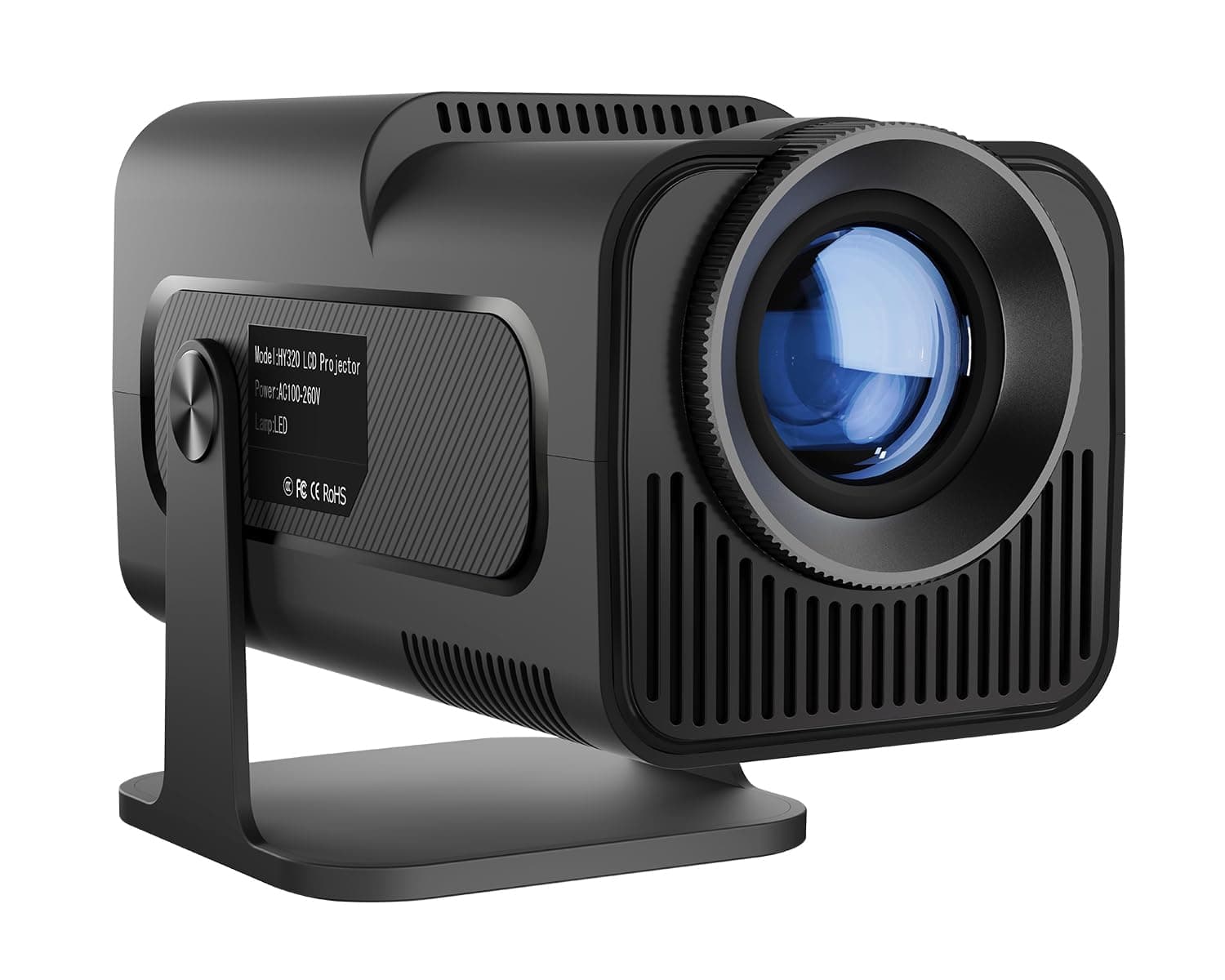 جهاز عرض صغير محمول HY320، جهاز عرض ذكي Natvie 1080P 4K يدعم 10000 لومن مع واي فاي 6، BT 5.0، تعديل الشاشة، دوران 180 درجة، نظام تشغيل Android 11.0 مدمج