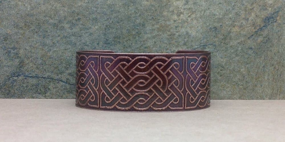 Celtic Etched Copper Art Cuff Original Knotwork Design