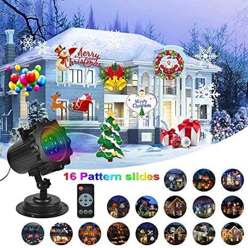 Christmas Projector Light, KMASHI 15 slide Projector Light with Remote Control Timer Show Landscape Lamp, Waterproof Holiday LED Light for New Year Birthday Party Easter Day Halloween Decorations