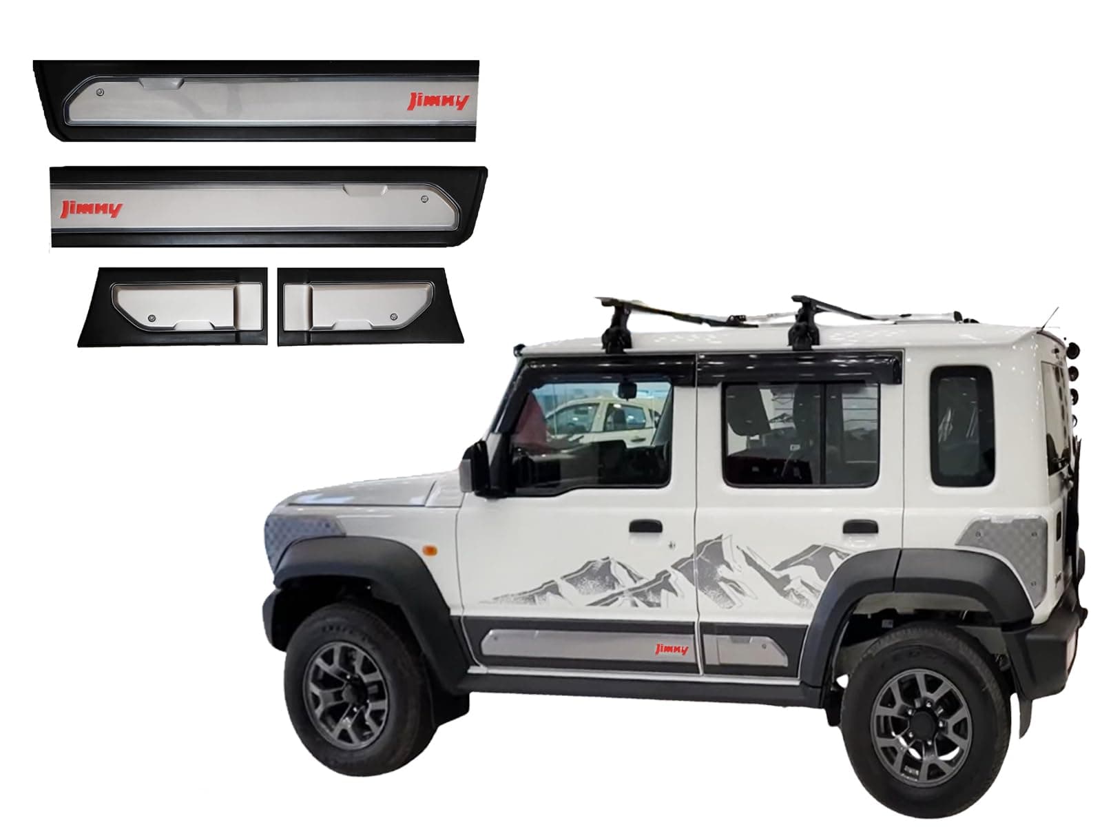 CAR SAAZ Car Door Side Cladding Beading Moulding Door Protector Guard for Maruti Suzuki Jimny Set of 4 Pieces