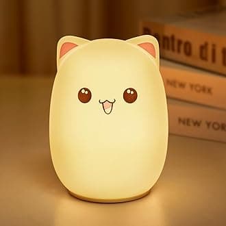MinetomNight Light for Kids, Cute Silicone Kitty Night Light with 3 Levels of Brightness, 7 Colors Rechargeable Lamp for Bedroom, Girls and Boys, Nursery, Baby Gifts, Tap Control