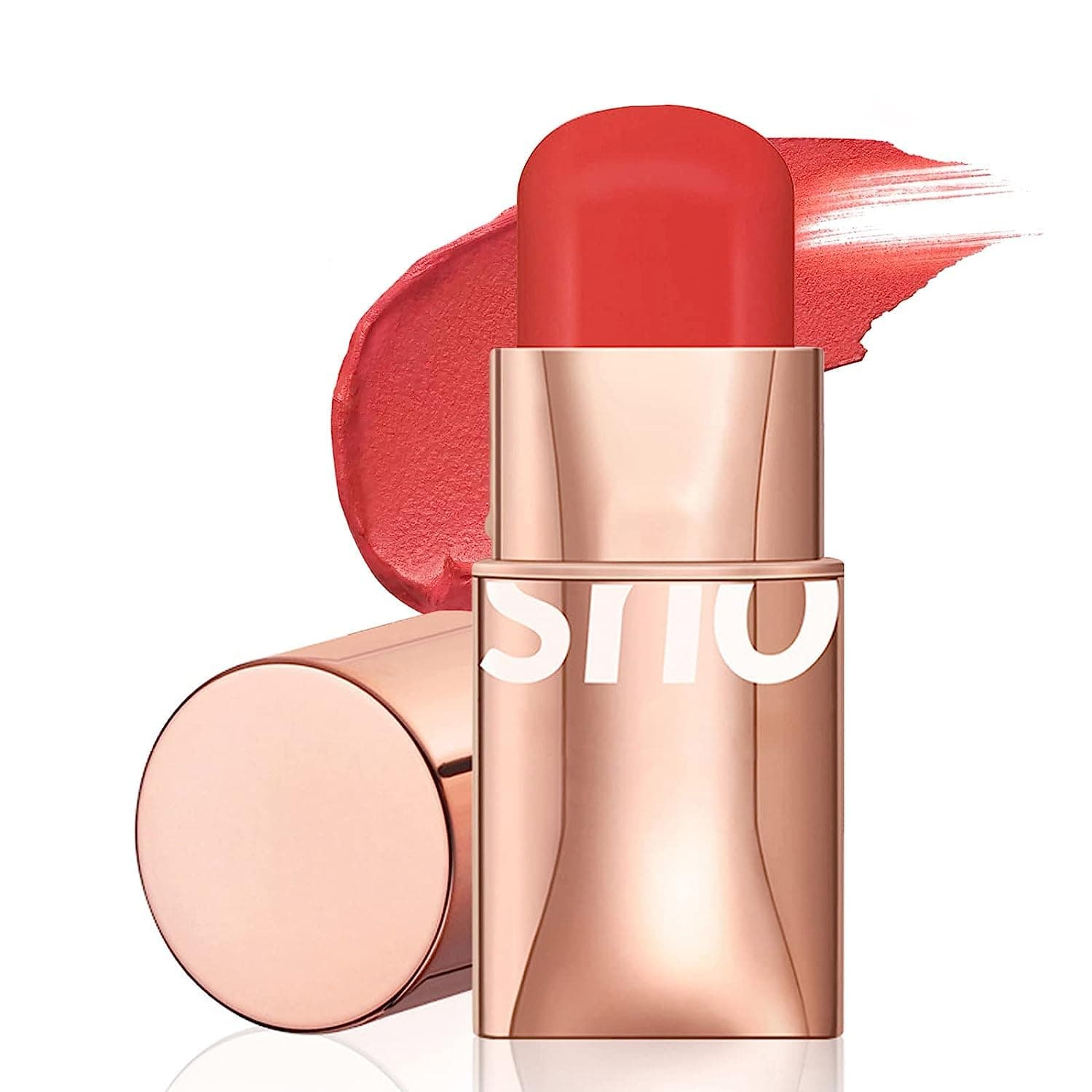 O TWO O Blush Stick for Cheeks Makeup,Waterproof Cream Blush Face Stick Multi-Use Lip and Cheek Tint, Lightweight Easy to Blend Natural Cream Blusher 02 - Red - Fervor