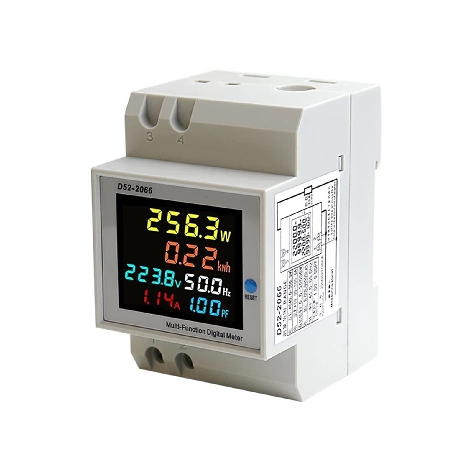 Wifi Smart Circuit Breaker Timer 6IN1 Display Smart Meter Din Rail AC Monitor Voltage Current Power Factor Active KWH Electric Energy Frequency Meter Time Relay Switch Voice Remote Control