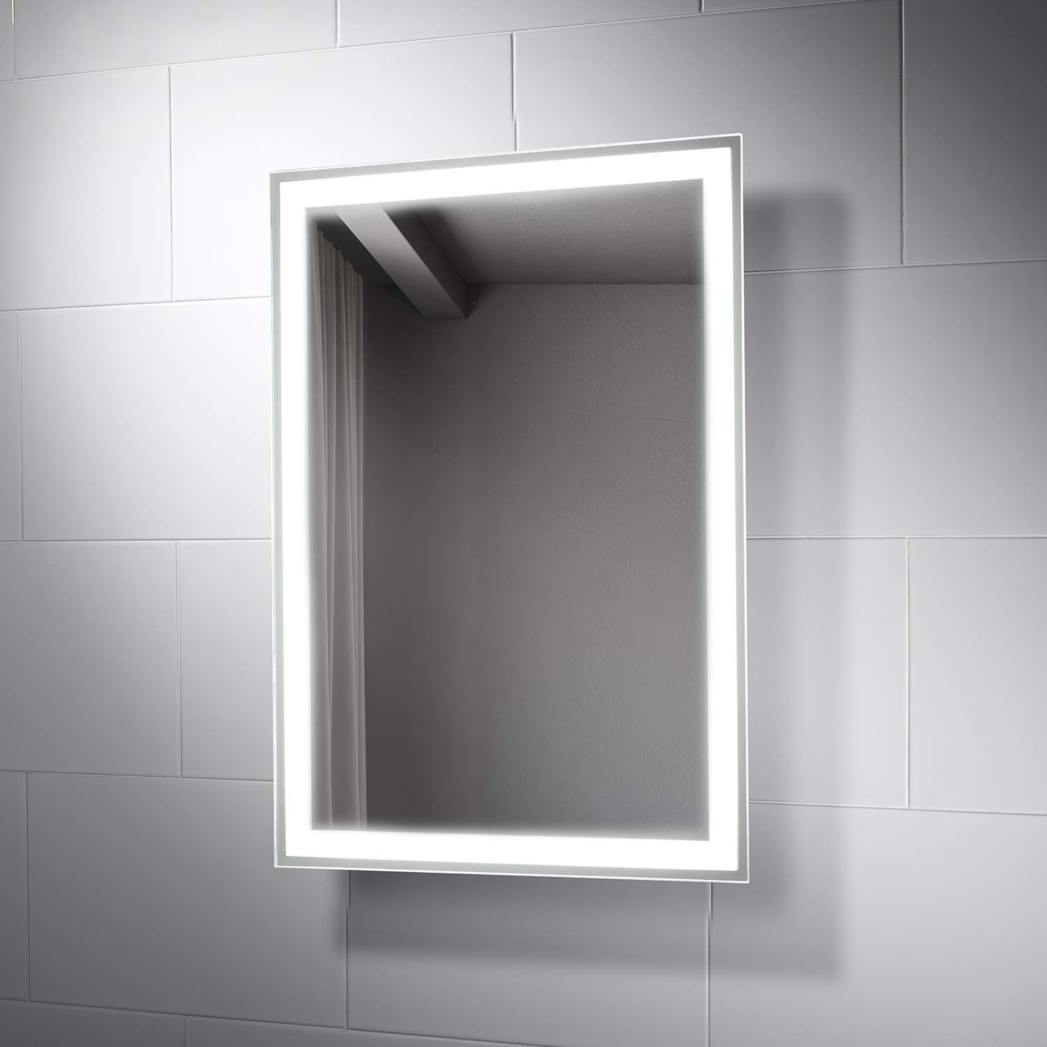 Pebble Grey™ Dallas Illuminated LED Bathroom Mirror Light Sensor and Heated Demister Mirror Pad | 500 x 700 | IP44 Rated | 10 Year Guarantee [Energy Class A]