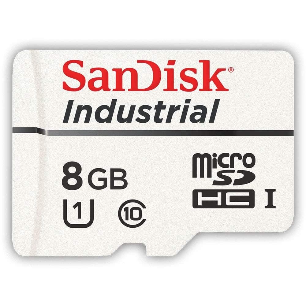 SanDisk Industrial 8GB Micro SD Memory Card Class 10 UHS-I MicroSDHC (Single Pack) in Case (SDSDQAF3-008G-I) Bundle with (1) Everything But Stromboli Card Reader