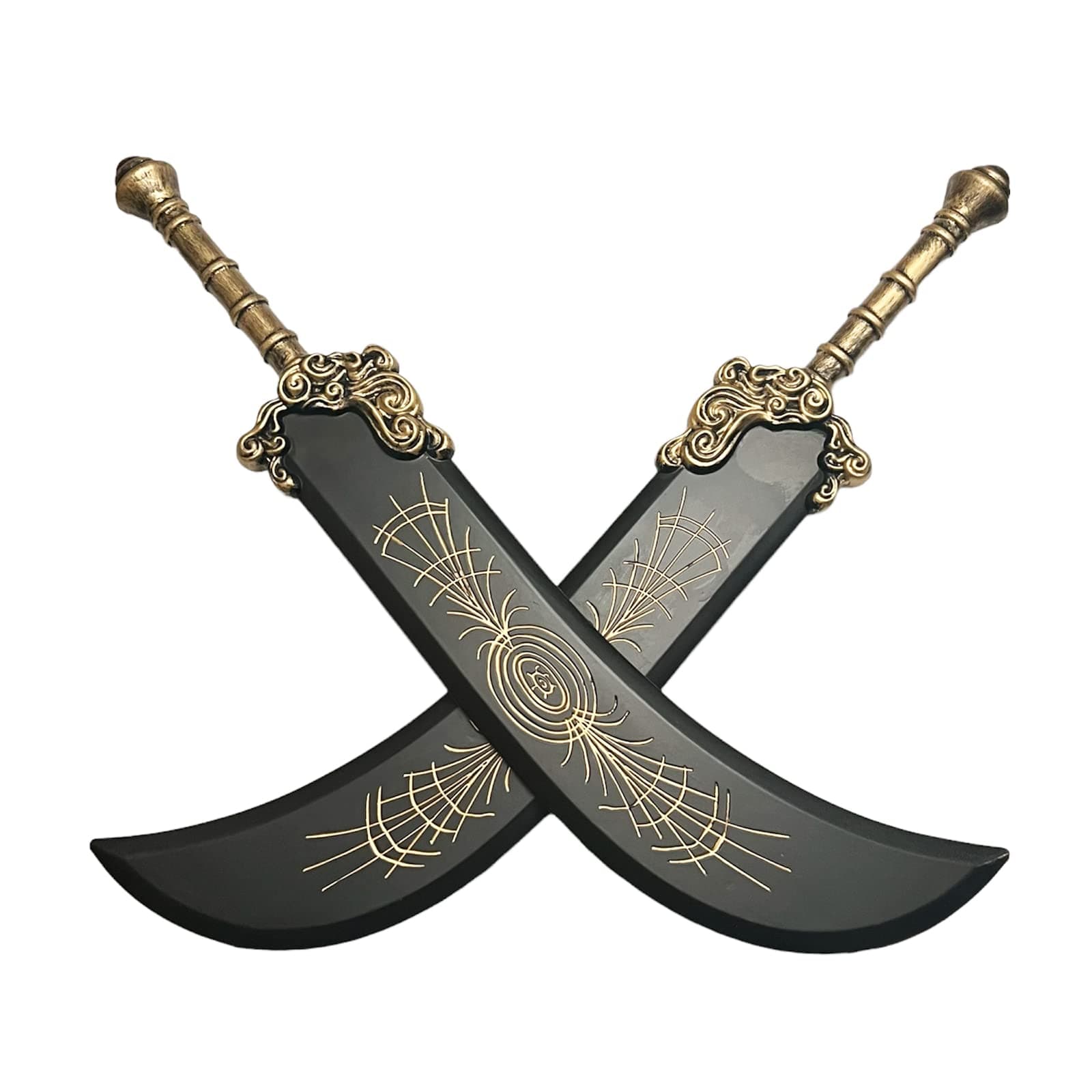 41 Inch 2 Pcs Set Medieval Fantasy Elden Ring Foam Sword for Video Game, Cosplay Costume Prop, Collection, Gift (Greatsword) Black, Black, 41 Inch