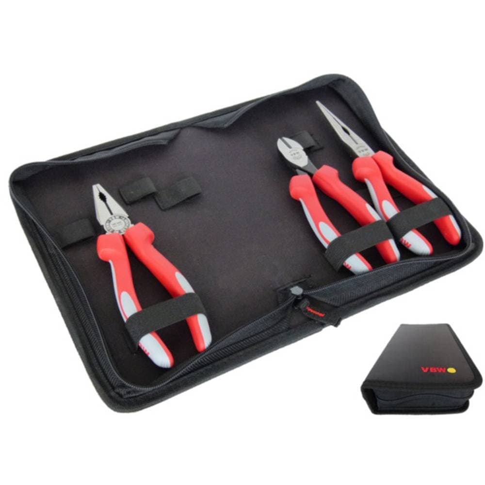 800025 Plier Set 3 Pcs Polished with Comfortable Multi Component Handles
