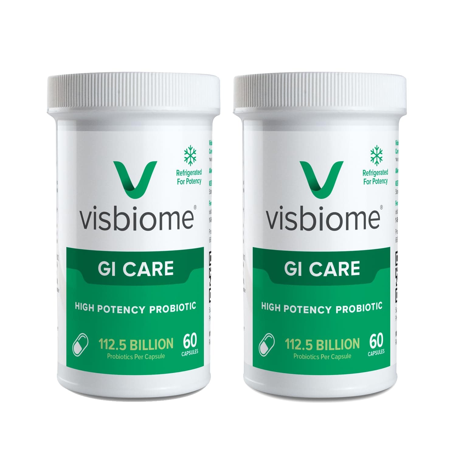 Visbiome® High Potency Probiotic Capsules 112.5 Billion CFU - Irritable Bowel Syndrome (IBS) Medical Food, Shipped Cold in Recyclable Cooler with Temperature Monitor (2-Pack)