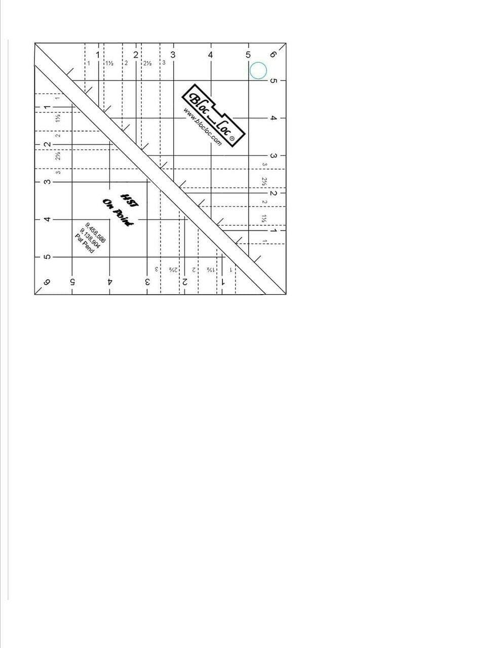 Half Square Acrylic Triangle Ruler, HST- 6.5x6.5 Inches