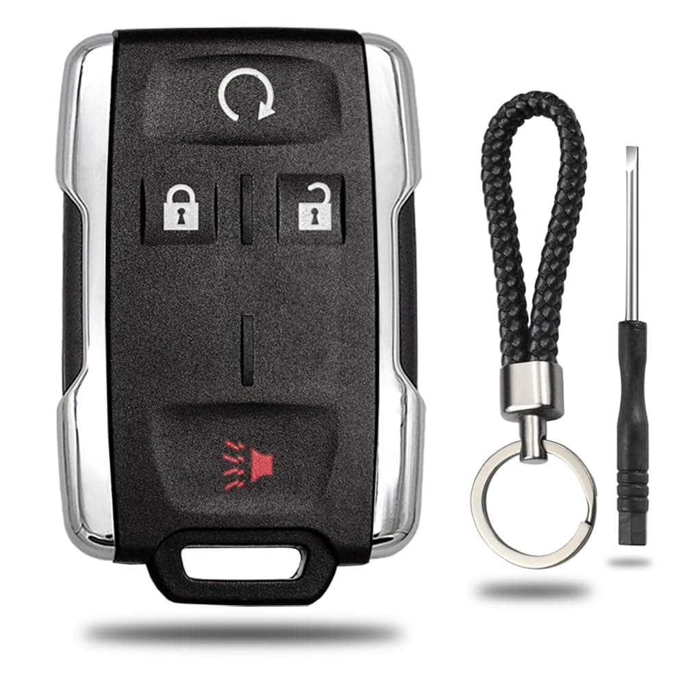 Key Fob Shell Case Replacement for Chevy Silverado Colorado GMC Sierra 1500 2500 3500 HD Canyon 2014 2015 2016 2017 2018 2019 2020 2021 M3N-32337100 4 Button Keyless Entry Remote Car Key Fob Cover