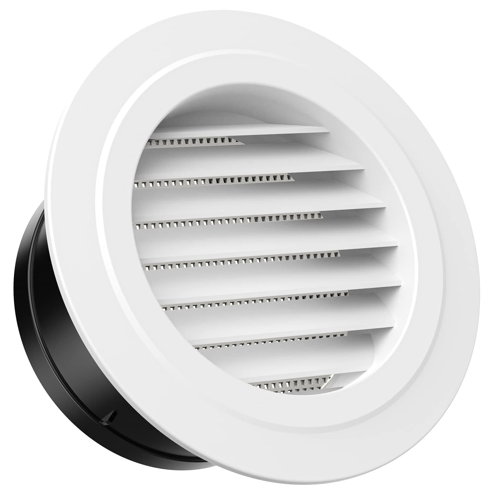 Hon&Guan 5 inch Soffit Vent Round Vent, 5-inch External Wall Vent Extension Exhaust Vent with Built-in a Fly Screen for Bathroom Office Home (ø125mm)