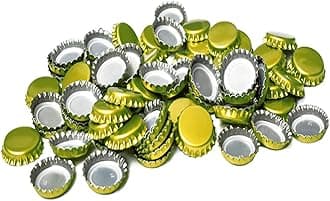 Beer Bottle Caps, 200 PCS Oxygen Absorbing Seal Crown Caps, Gold, Aluminum, Round, for Home Brew or Crafts