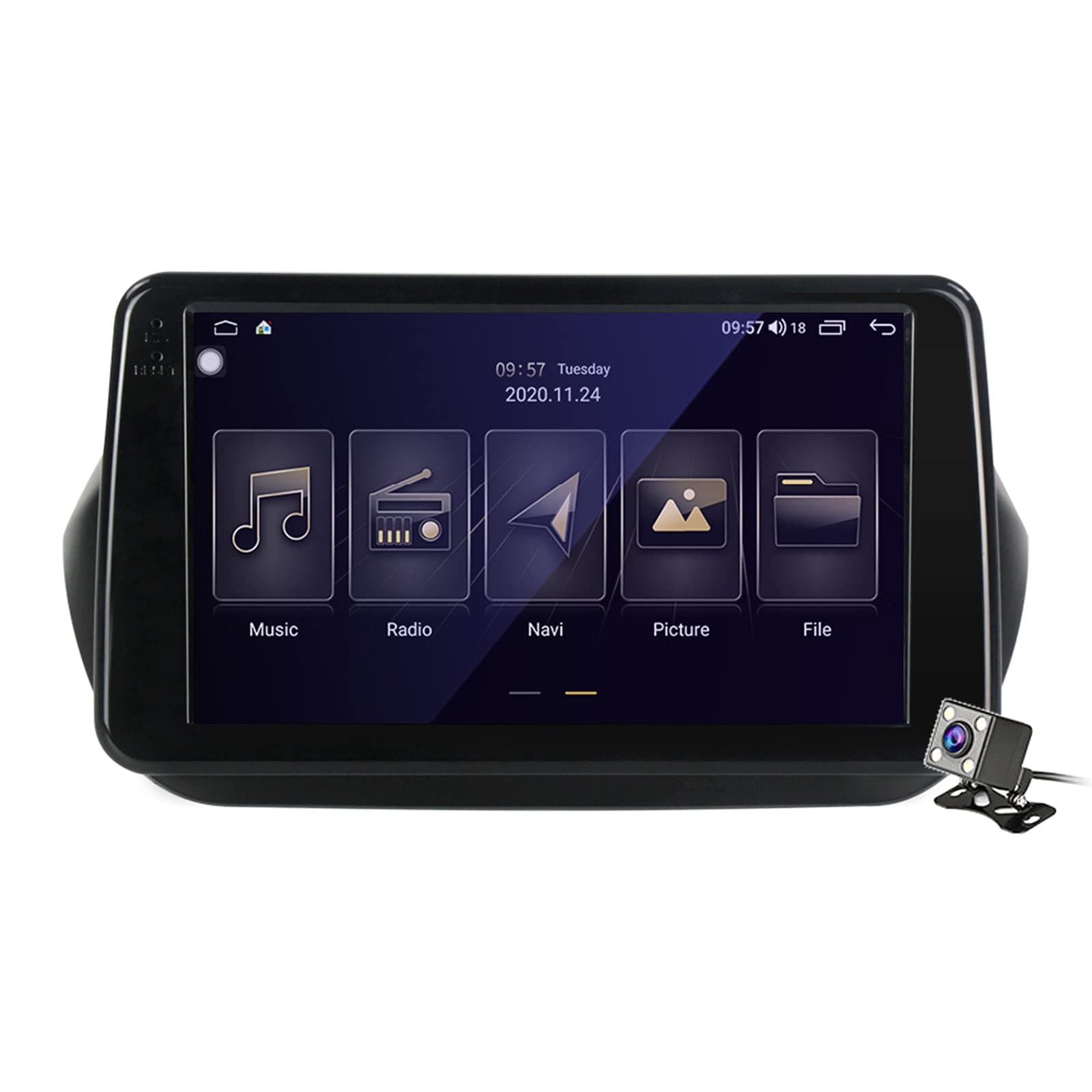 HYNMSM 9 Inch Android 10 Car Stereo Double Din Car GPS Radio Stereo for Fi-at Fi-orino Q-ubo 2008-2017 Built-in Carplay Support 5G WiFi Split Screen/Steering Wheel Control/Rear View Camera