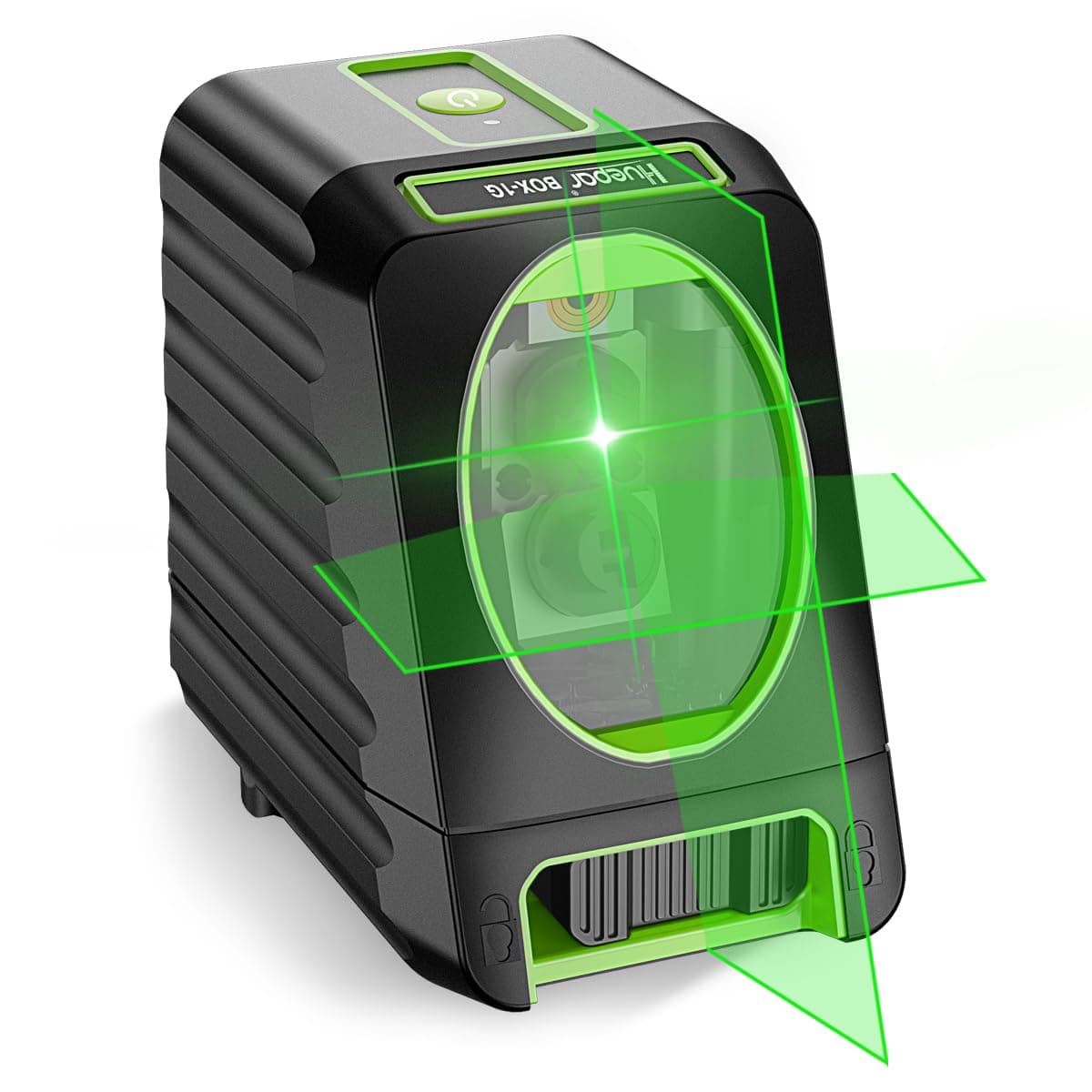 Huepar BOX-1G Green Laser Level with Pulse Mode, 0.2mm Pro Accuracy, Switchable Cross Line Self-Leveling Line Laser, Large Fan Angle with 150 Vertical&130 Horizontal Laser Line, 360° Magnetic Base