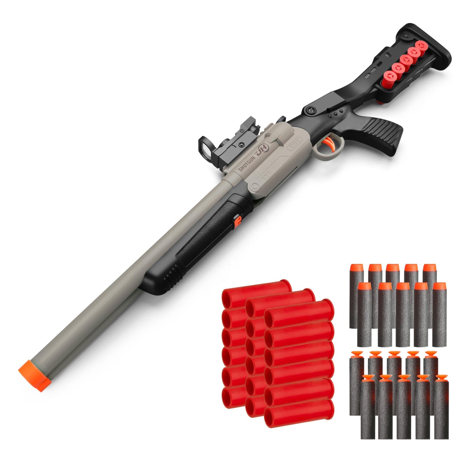 Safe Toy Double Barrel Gun for Boy with Ejecting Shell Soft Bullets,Realistic Model Shotgun Toys Foam Blaster Play Gun Toy with Soft Bullet Look Real Hunting Action for Children (Shootgun_2)