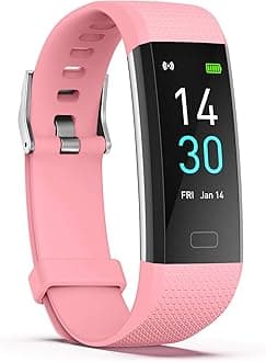 Fitness Tracker with Step Counter/Calories/Stopwatch, Activity Tracker with Heart Rate Monitor, IP68, Health Tracker with Sleep Tracker, Smartwatch, Pedometer Watch for Women Men Kids