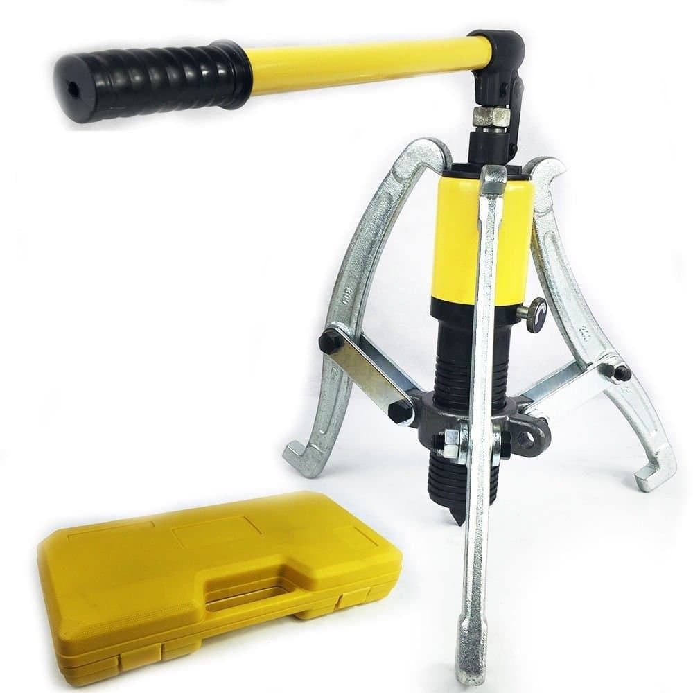 HanSemay Hydraulic Puller kit, Multi-function Integral-Unit Hydraulic 3 Jaw Gear Puller Kit 15T Jaw Puller Seperator with Case