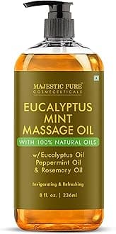 Eucalyptus Mint Massage Oil 236 ml - Invigorating & Relaxing Body Massage Oil, Made with Natural Oils, for Men & Women