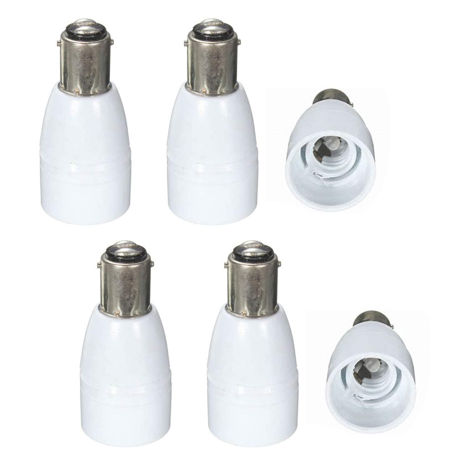 TWDRTDDB15 to E14 Lamp Light Bulb Socket Base Adapter Converter,FINELED Small Bayonet SBC B15 to Small Screw SES E14 Light Bulb Holder Adaptor Converter (6-Pack)