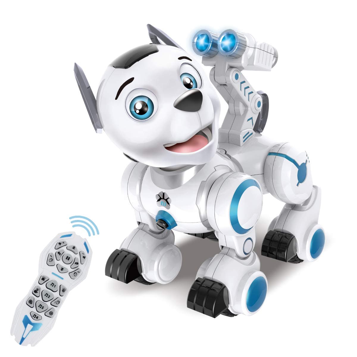 fisca Remote Control Robotic Dog RC Interactive Intelligent Walking Dancing Programmable Robot Puppy Toy Electronic Pets with Light and Sound for Kids Age 6, 7, 8, 9, 10 and Up Years Old