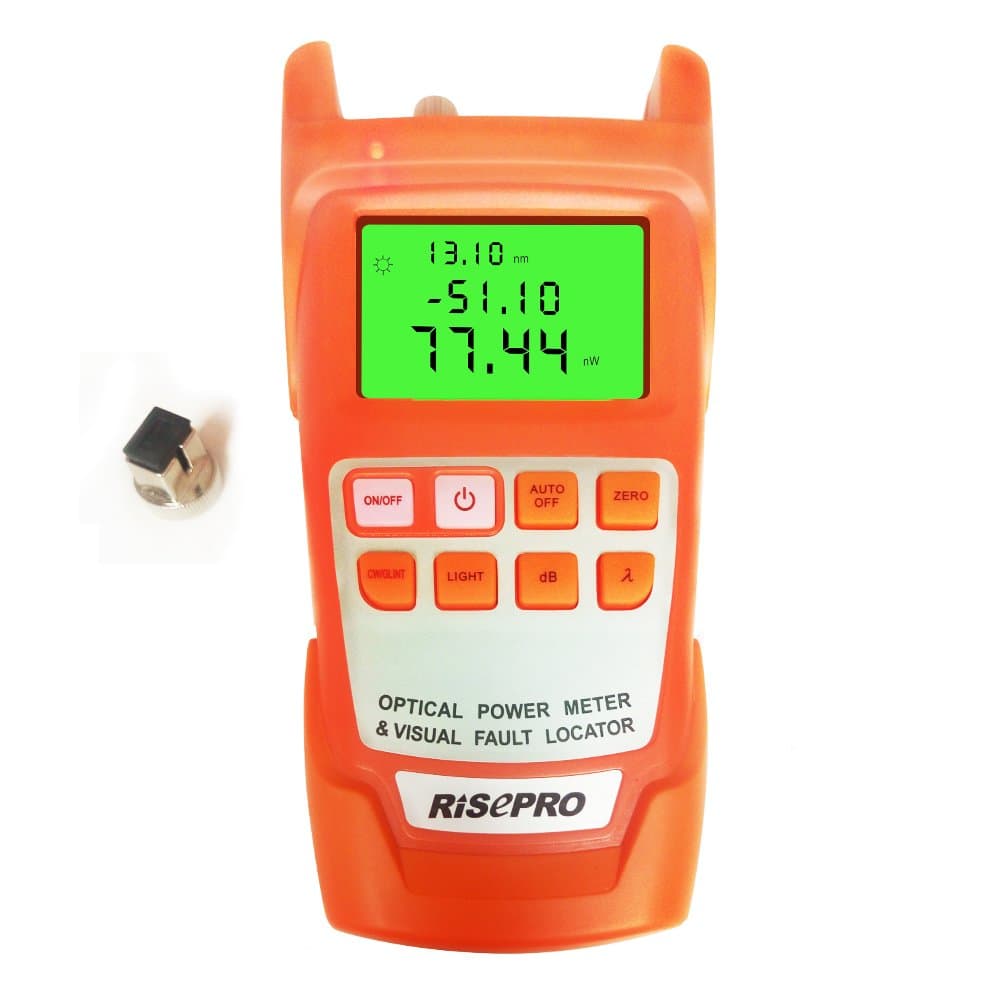 Fiber Optical Power Meter, RISEPRO -70~+10dBm 30mw Portable Optic Fiber Power Tester with Sc and Fc Connector (AUA12-O2)