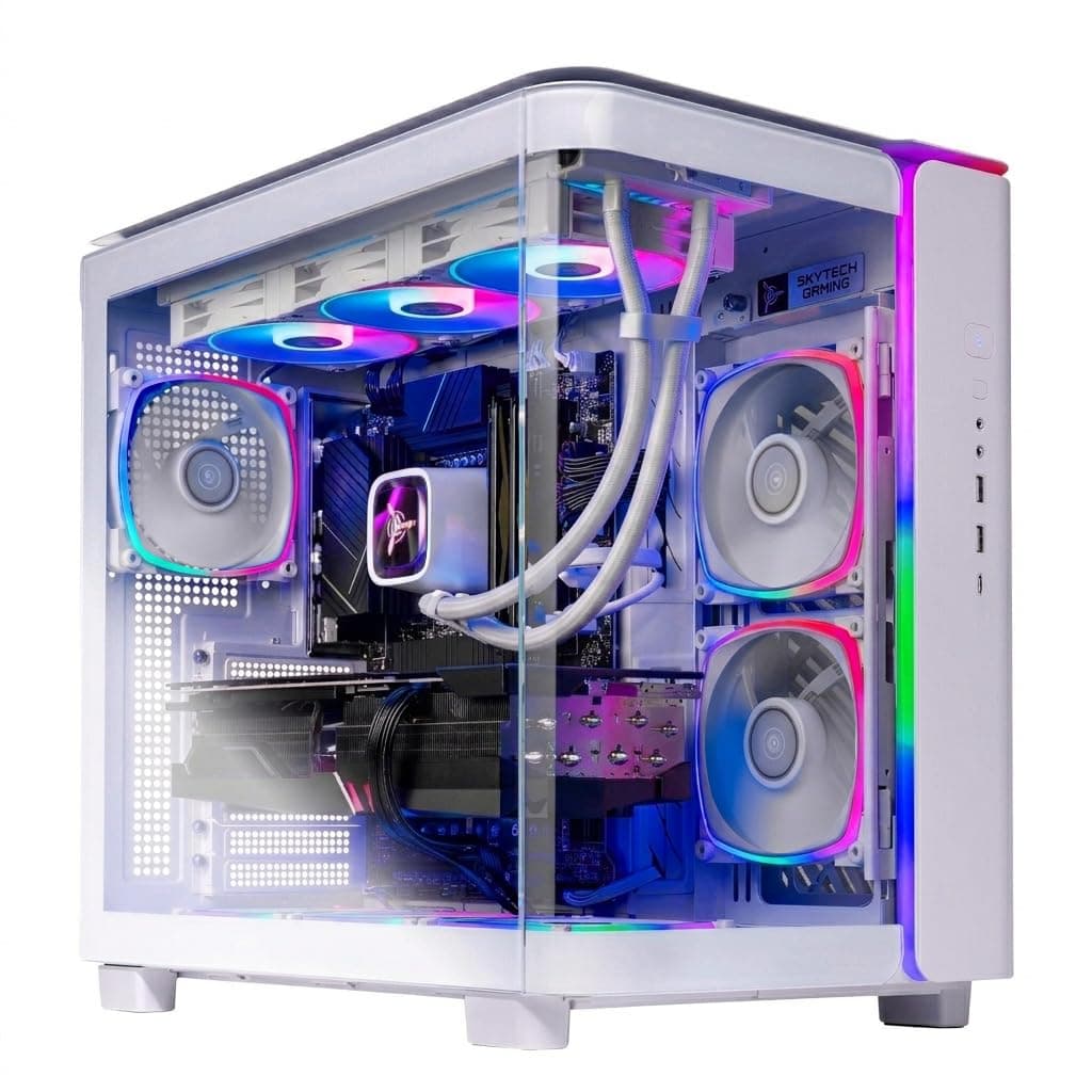 Skytech Gaming King 95 Desktop PC, Ryzen 9 9900X3D 4.4 GHz (5.5GHz), NVIDIA RTX 5070 Ti 16GB, 2TB Gen4 NVMe SSD, 32GB DDR5 RAM 6000 RGB, 850W Gold ATX 3 PSU, 360mm ARGB AIO, Wi-Fi, Win 11