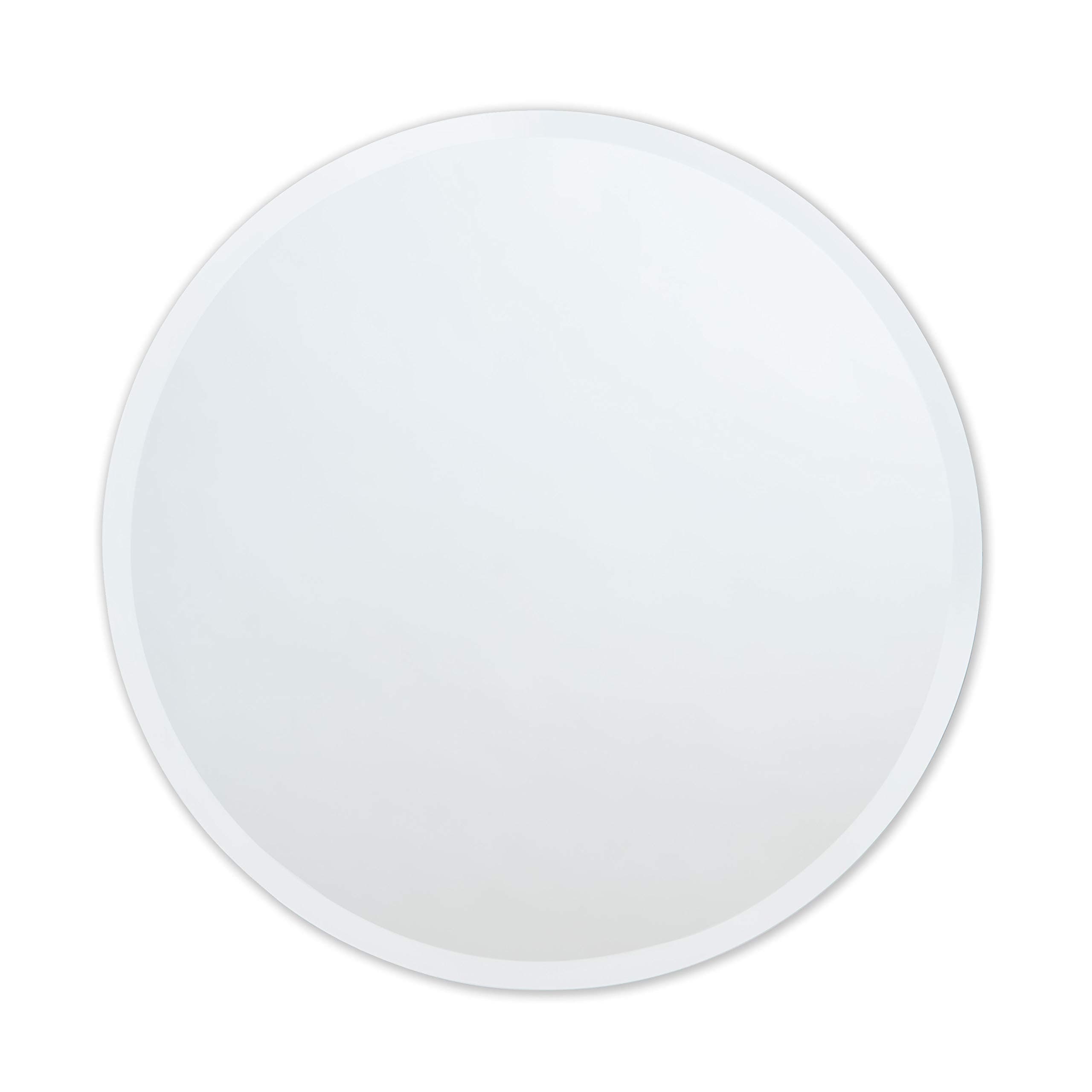 Better Bevel 30.5" x 30.5" Frameless Round Mirror | 1" Beveled Edge | Bathroom Wall Mirror