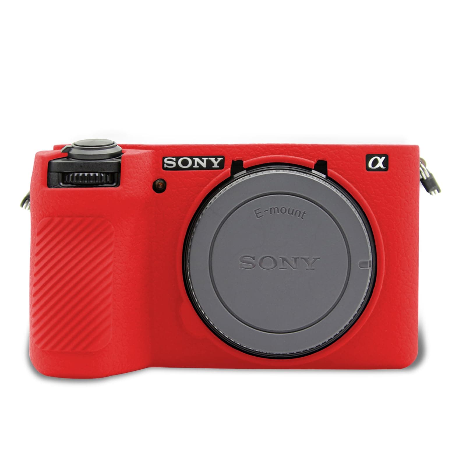 Easy Hood Camera Case for Sony Alpha 6700, Soft Silicone Protective Cover a6700 DSLR Camera Anti-Scratch Slim Fit Body Skin Protector Housing Sleeve for Sony A6700 Mirrorless Camera Red