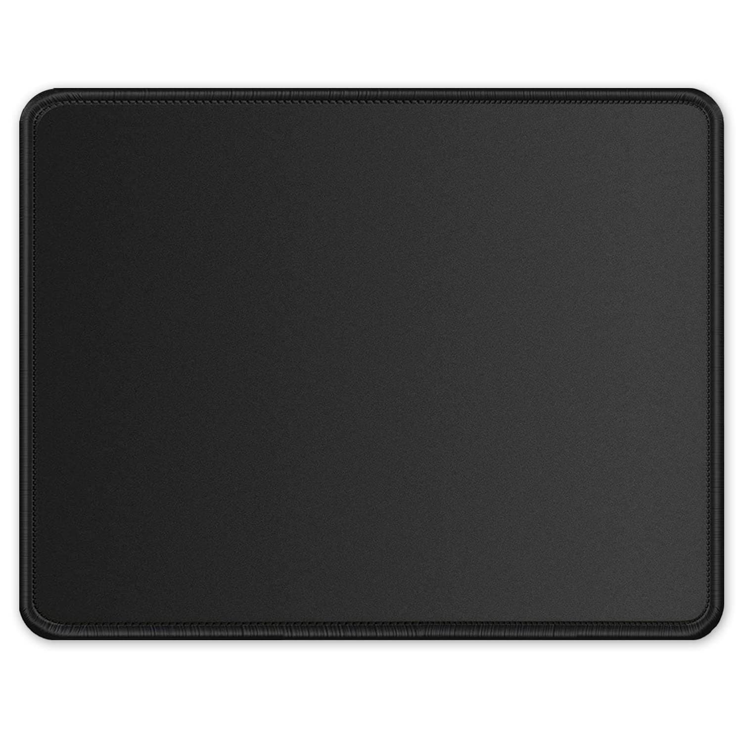 ITNRSIIET 1 Pack Mouse Pad with Stitched Edge Premium Textured Square Mouse Mat Washable Non-Slip Rubber Base Smooth Precise Operation Desktop Protection Mat, 10.2×8.3×0.12 inches, Black