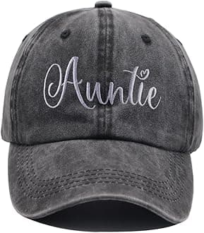 HHNLB Auntie Hats for Women, Adjustable Embroidered Cotton Aunt Baseball Cap