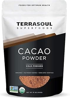 Terrasoul Superfoods Raw Organic Cacao Powder, 16 Oz, Rich Chocolate Goodness for Baking, Smoothies, and Blissful Hot Cocoa