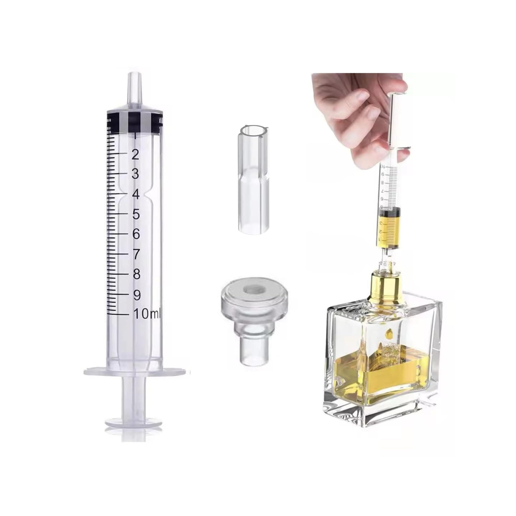 Perfume Refill Tool Kit – 2-in-1 Liquid Extractor & Filling Adaptor with 10ml Syringe | Refill & Remove fragrance Liquid from Original Bottles | Leak-Proof, Easy-to-Use Transfer Tool for Perfumes