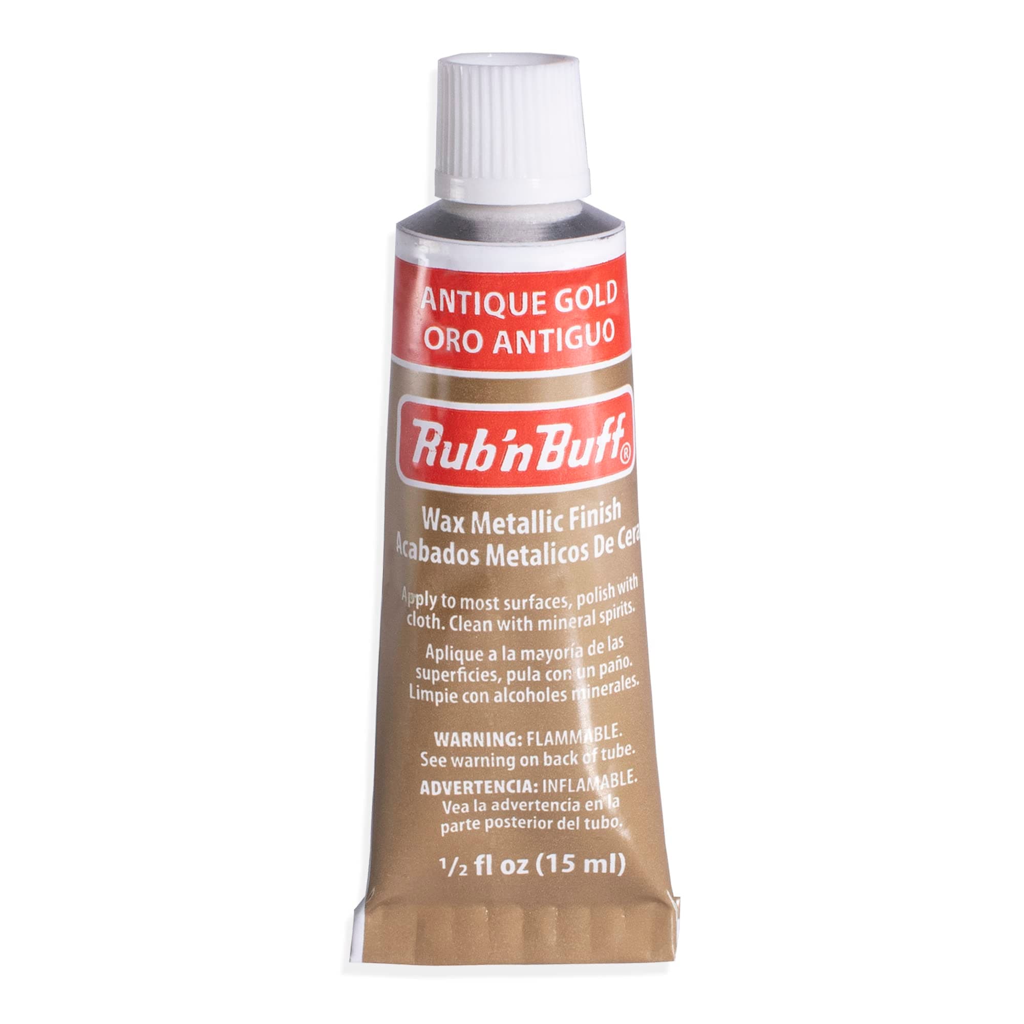AMACO Rub n Buff Wax Metallic Finish - Rub n Buff Antique Gold 15ml Tube - Versatile Gilding Wax for Finishing Furniture Antiquing and Restoration - Rub and Buff Colors Single Tube
