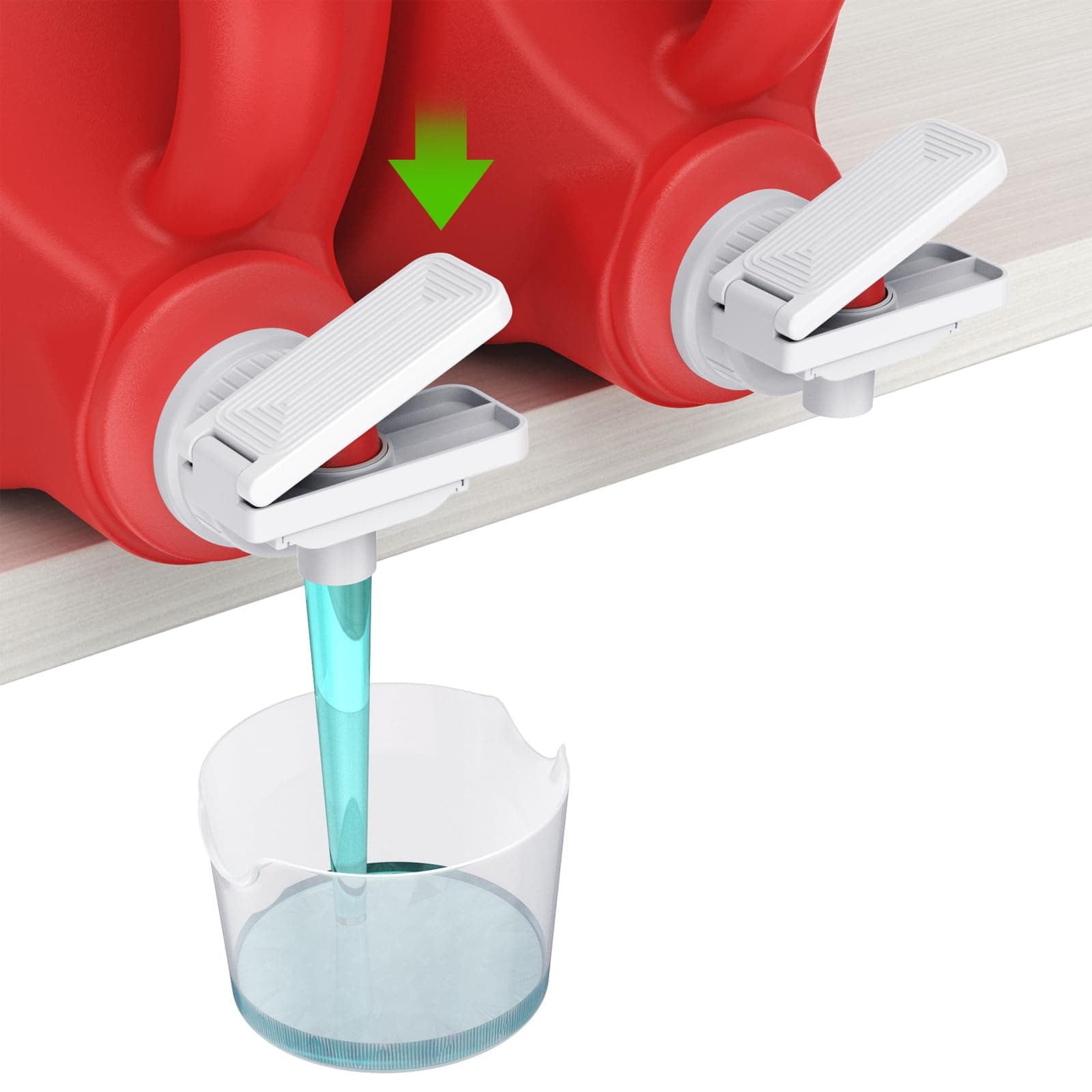 [2 Pack] Laundry Detergent dispenser Nozzle Switch Holder, Upgraded Nozzles Switch Easily，detergent and softener accessories Fits Most Economic Sized Bottles、laundry room organization