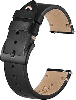 BISONSTRAP Distressed Leather Watch Strap, Watch Replacement Bands for Men, Quick Release Spring Bars, Band Width 18mm 20mm 22mm