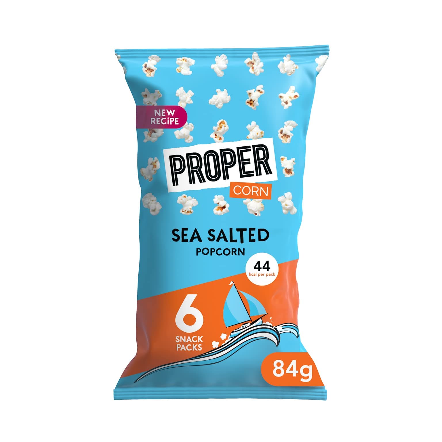 PROPER Propercorn Lightly Sea Salted Popcorn, 6 x 10g Lightly-Salted 60 gram (Pack of 6)