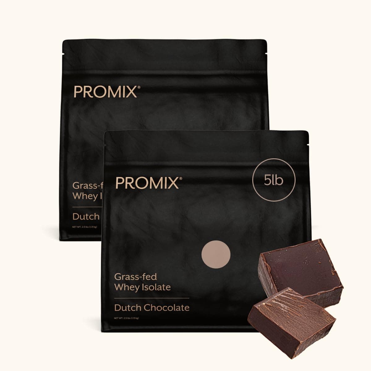 ProMix Nutrition Whey Protein Isolate Powder, Chocolate - Grass-Fed - Post Workout Fitness & Nutrition Shakes, Smoothies, Baking & Cooking Recipes - Gluten-Free & Keto-Friendly - 5lb