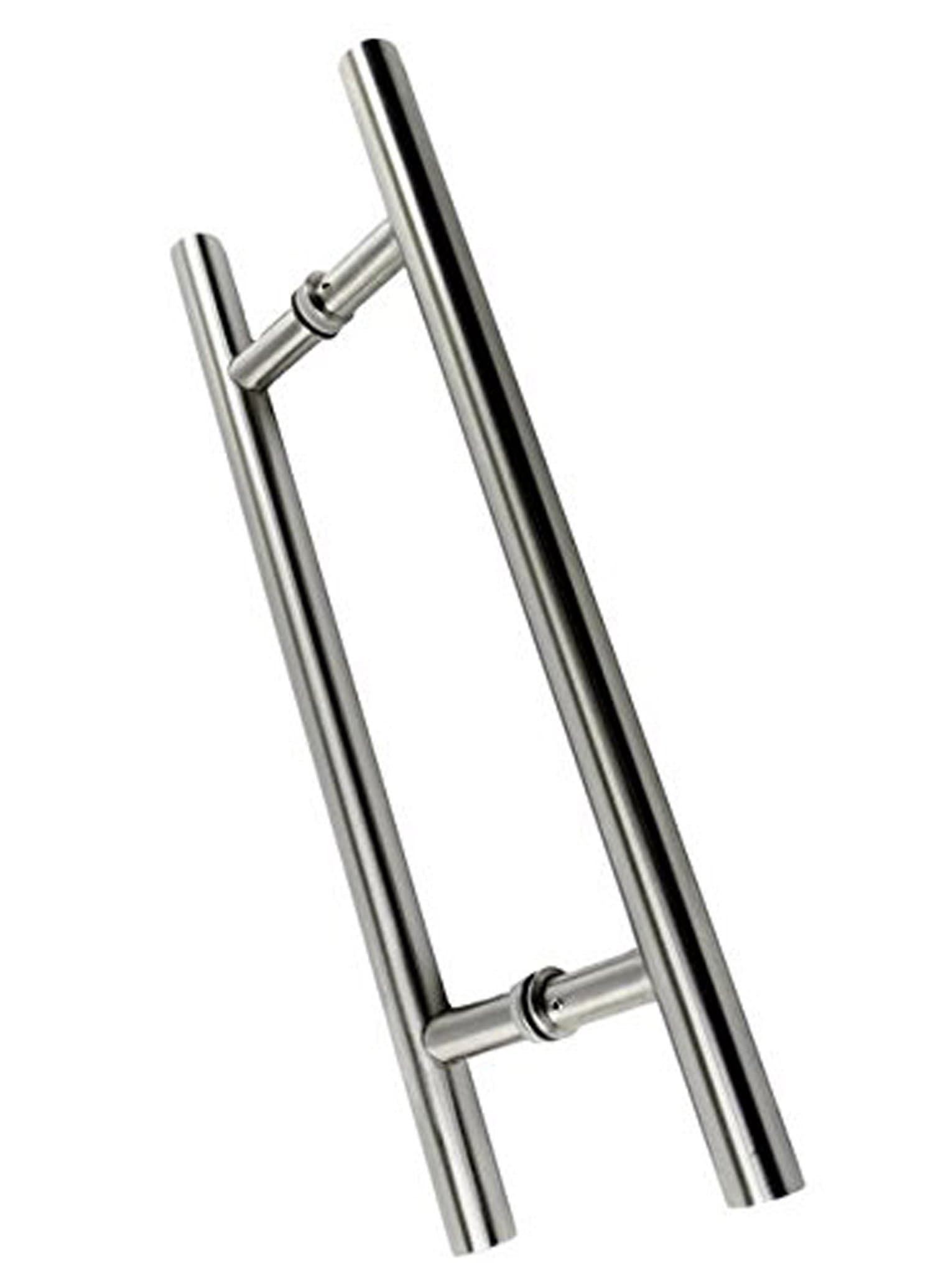 Pull Push 48 inches Handles for Entrance Entry Front Door, Interior and Exterior, Satin Finish, Storefront Door, Commercial Entry Gate and Office Door, Modern and Decent Design Round Style.