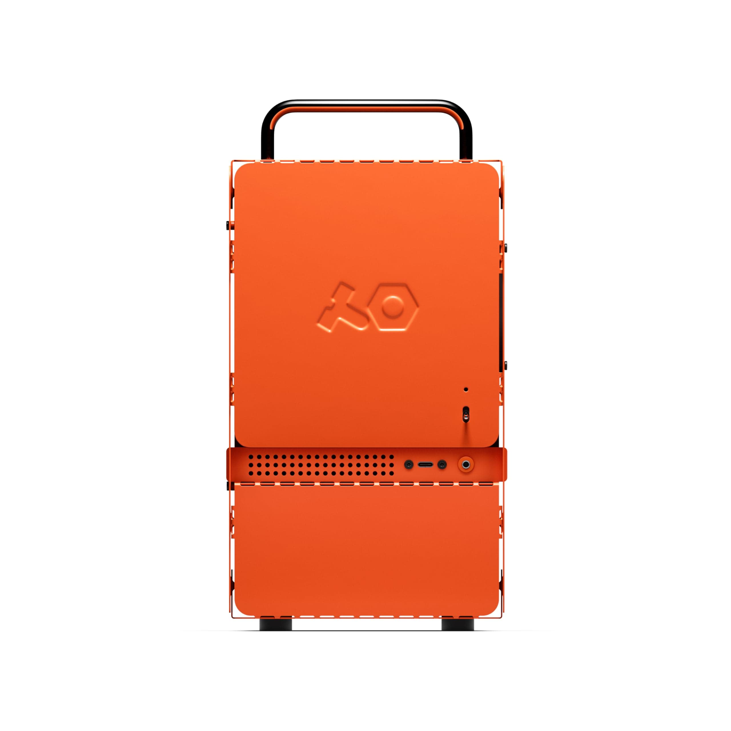 Computer-1 Mini-ITX Computer Case with Powder Coated Aluminum, Chrome Metal Handles, and Dual-Slot GPU, Do It Yourself, Small Form Factor PC Case Compatible with SFX Power Supply